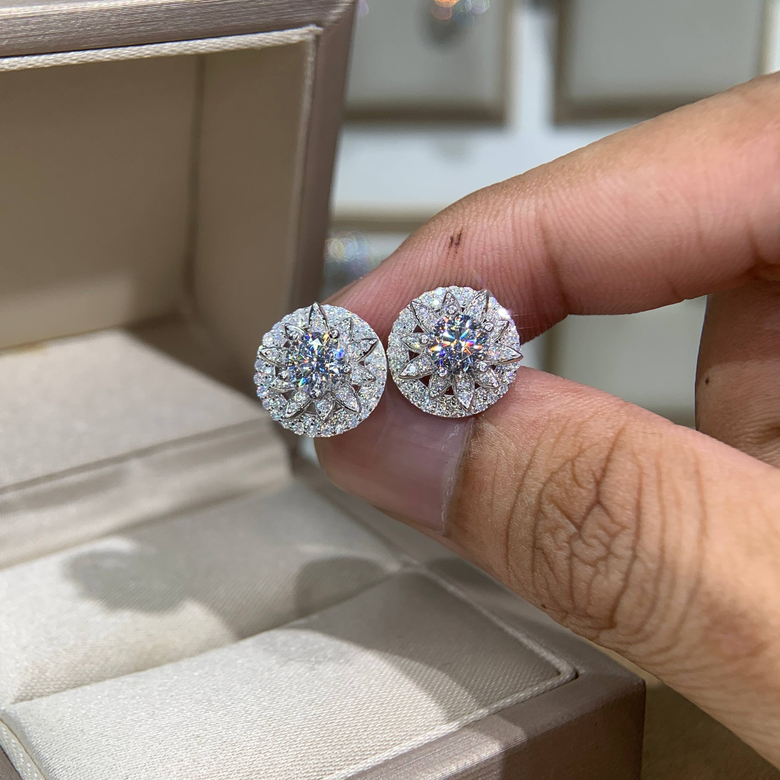 Bông tai kim cương Moissanite GRA (A075) - Ảnh 7