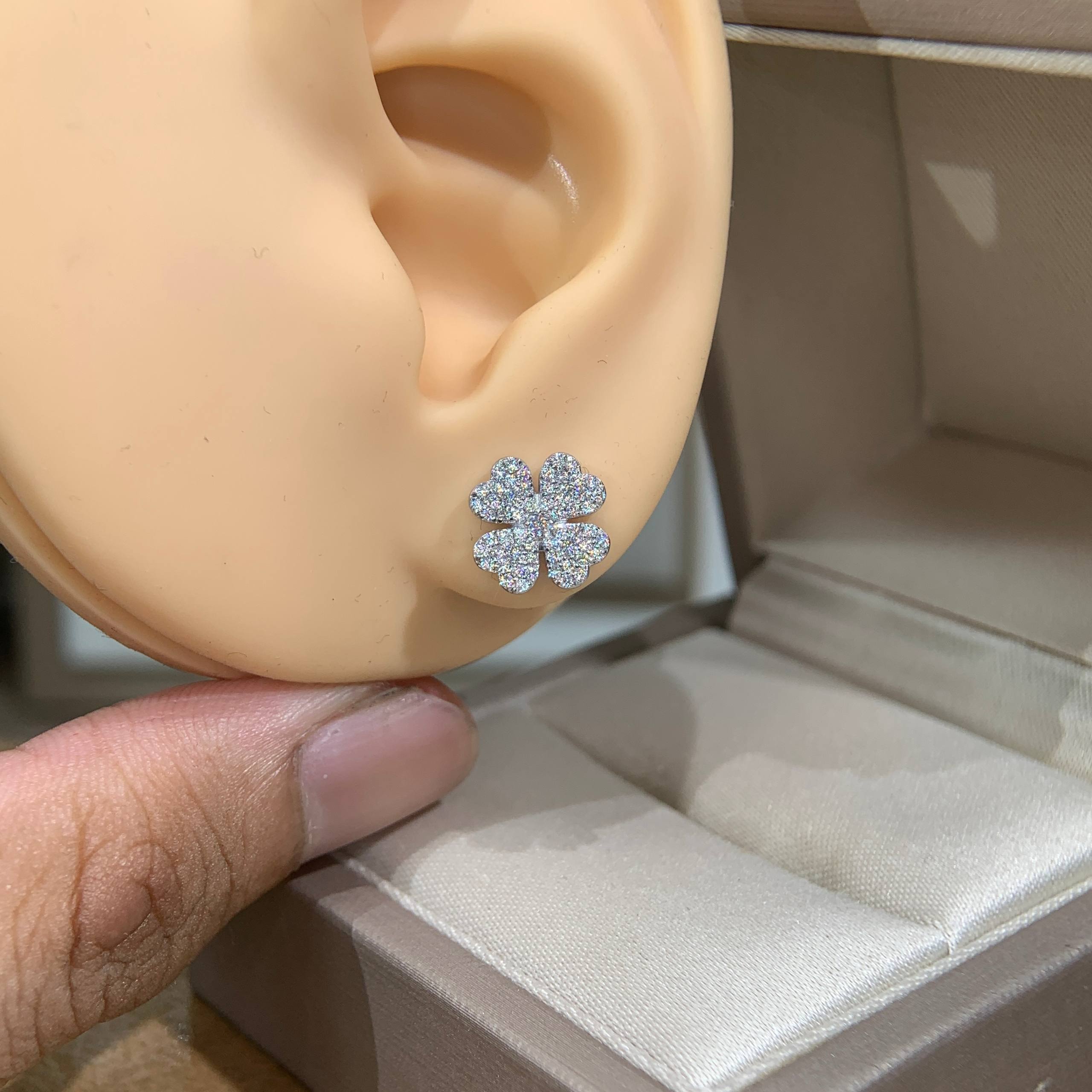 Bông tai kim cương Moissanite GRA (Y07) - Ảnh 3
