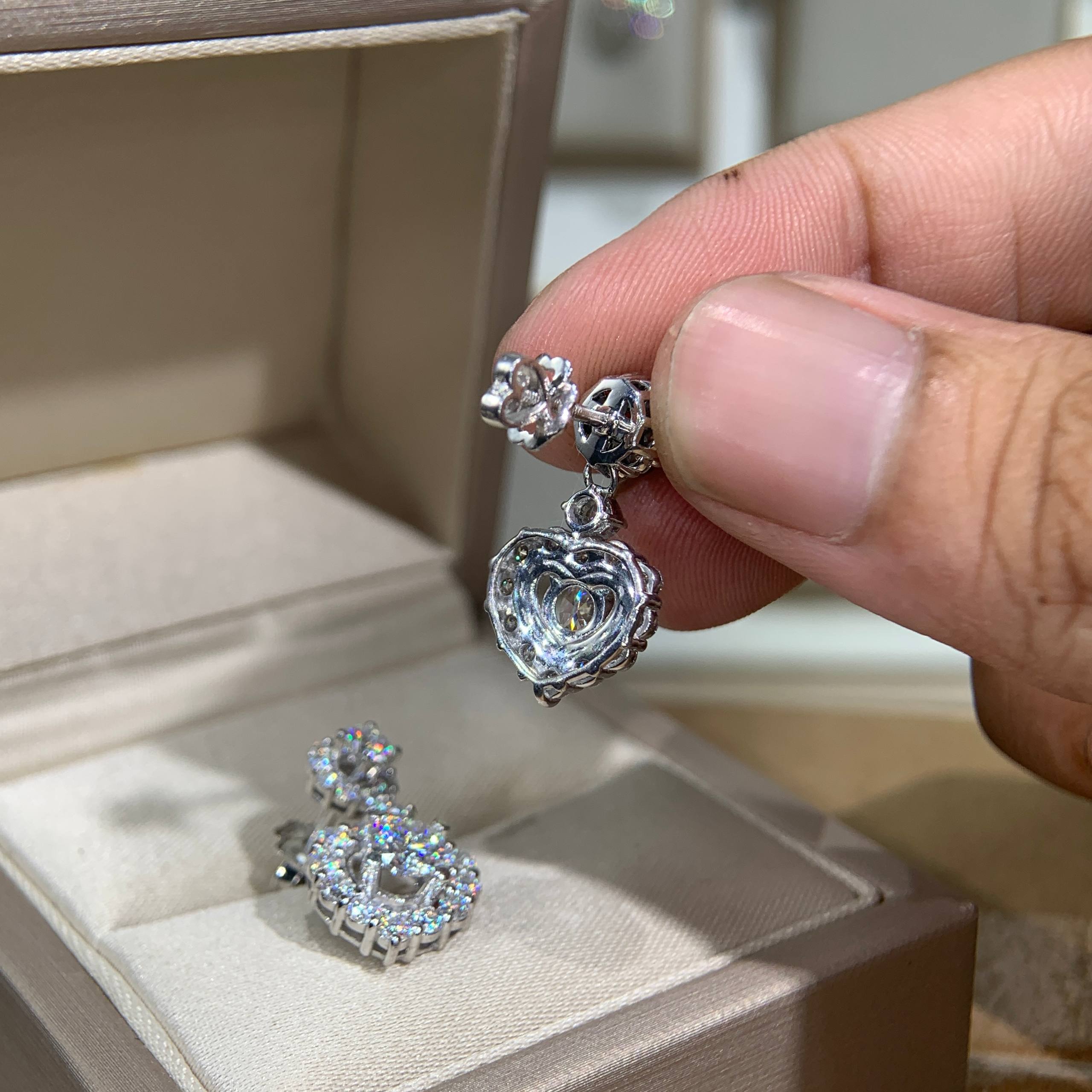 Bông tai kim cương Moissanite GRA (A476) - Ảnh 5
