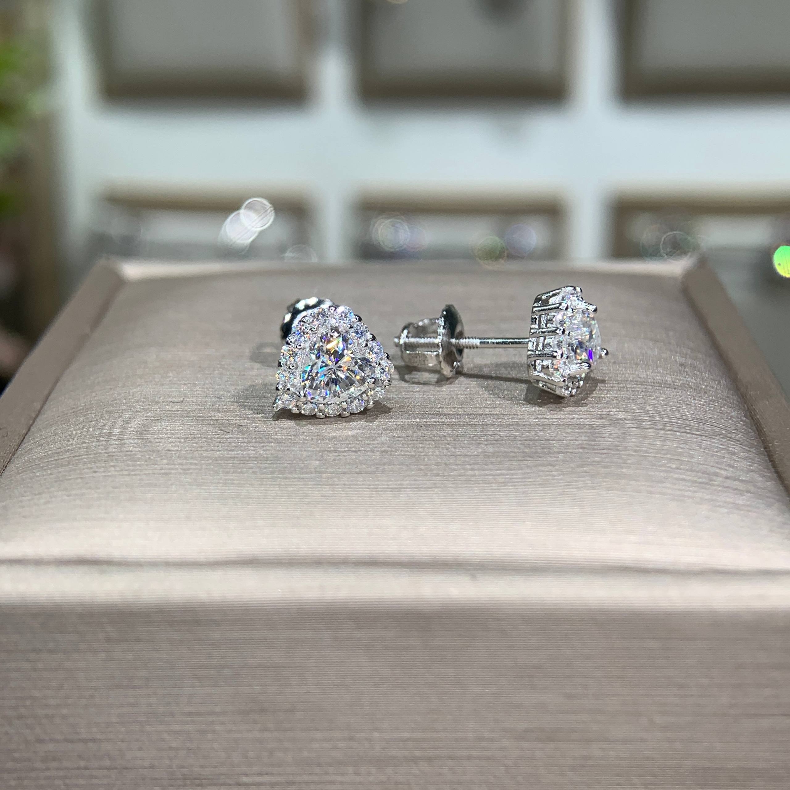 Bông tai kim cương Moissanite GRA (K95) - Ảnh 7