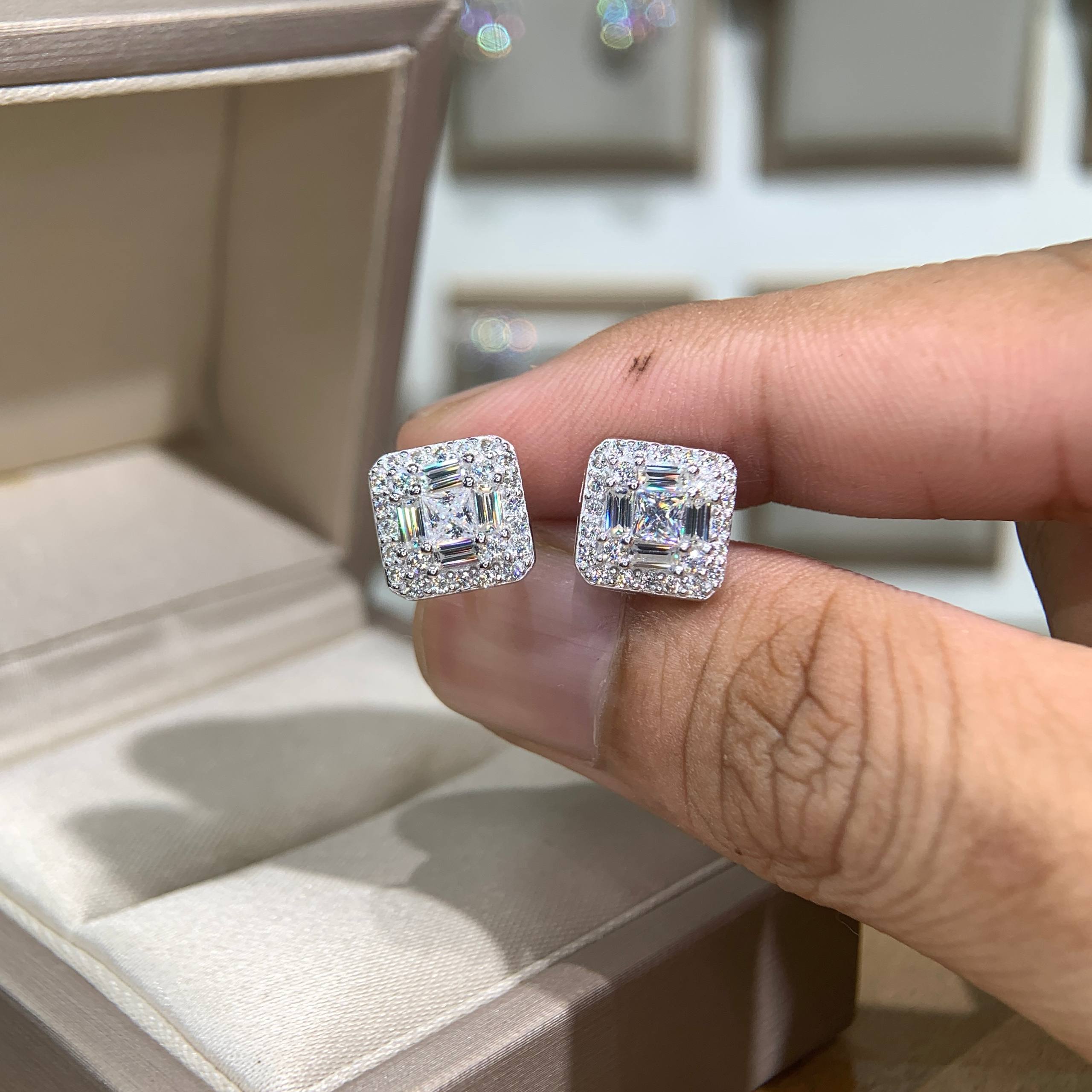 Bông tai kim cương Moissanite GRA (A005) - Ảnh 3