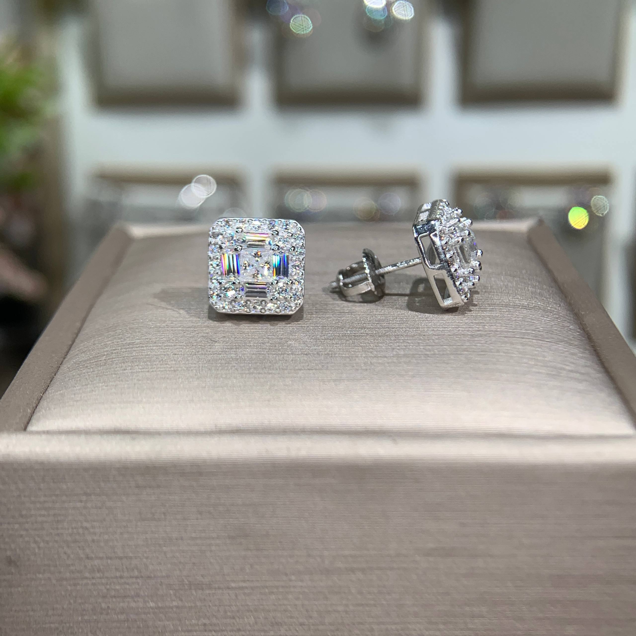 Bông tai kim cương Moissanite GRA (A005) - Ảnh 6