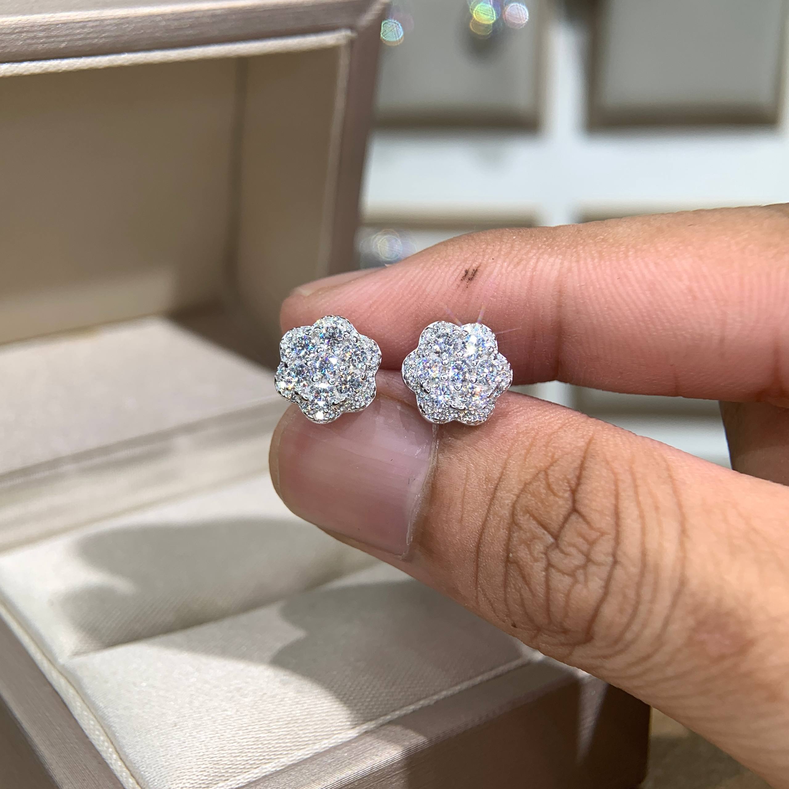 Bông tai kim cương Moissanite GRA (L23) - Ảnh 6